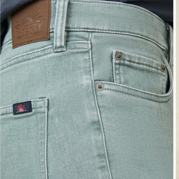 Faherty Green Slim Jeans Modern Fit - Picture 3 of 3